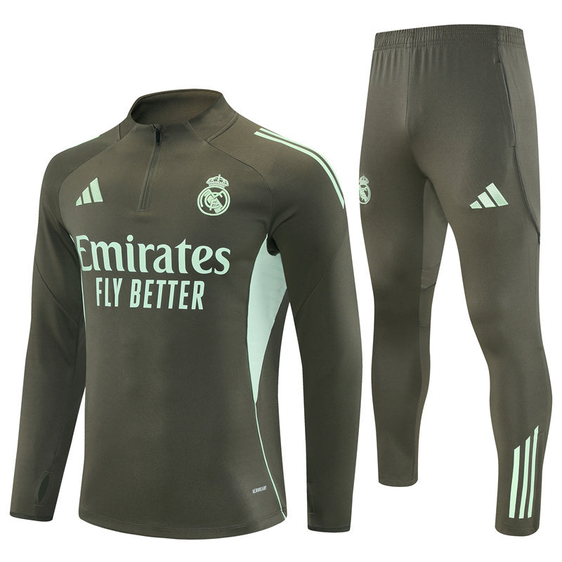 Real Madrid 2025/26 Tracksuit Grey 1/4 Zip