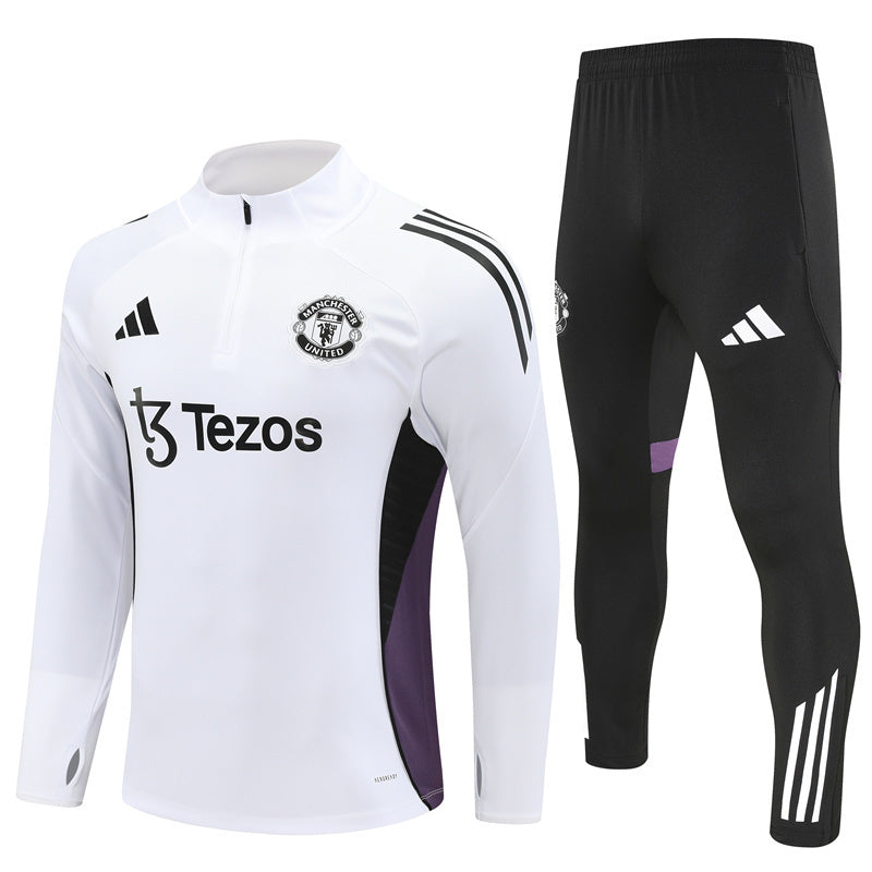 Manchester United 2025/26 Tracksuit White 1/4 Zip