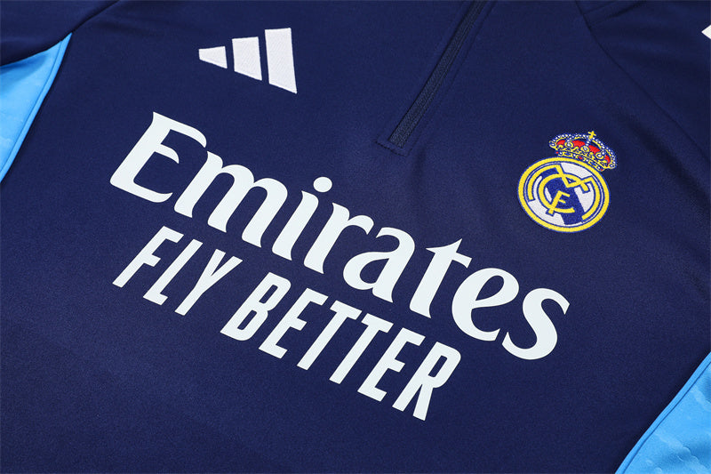 Real Madrid 2025/26 Tracksuit Navy Blue 1/4 Zip
