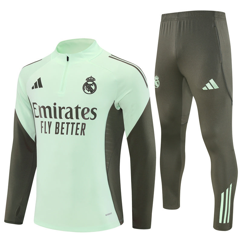 Real Madrid 2025/26 Tracksuit Green 1/4 Zip
