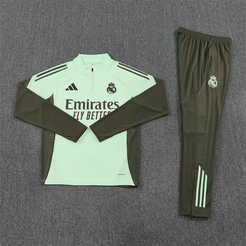 Real Madrid 2025/26 Tracksuit Green 1/4 Zip