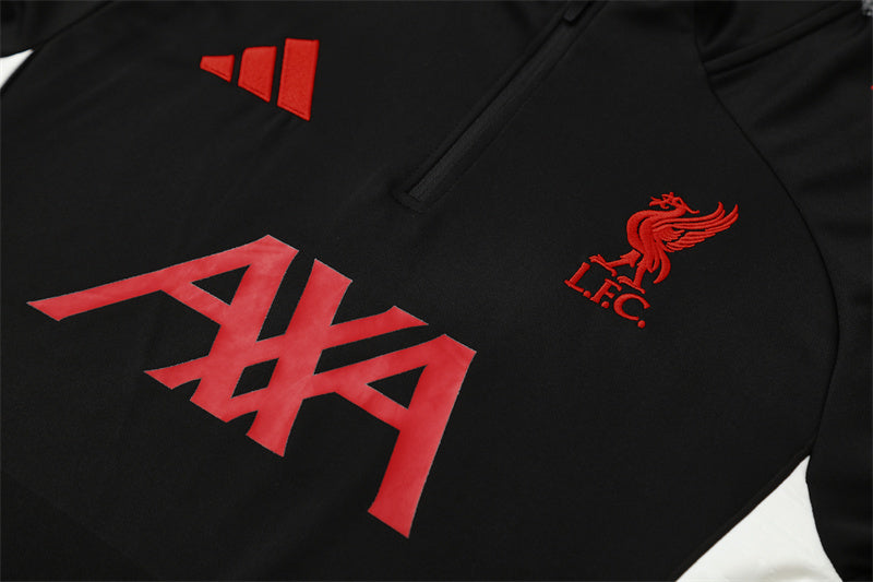 Liverpool 2025/26 Tracksuit Black 1/4 Zip