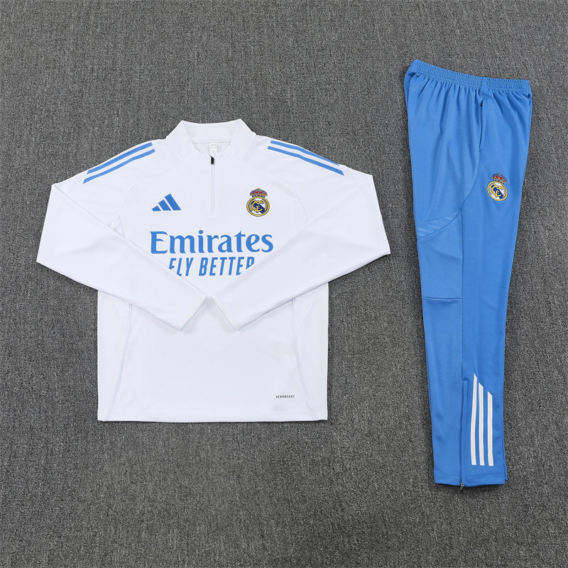 Real Madrid 2025/26 Tracksuit White 1/4 Zip