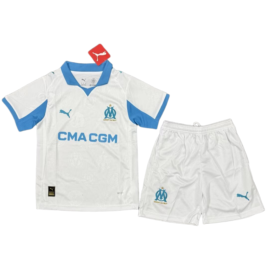Olympique Marseille 2025/26 Home Kit Kids Set