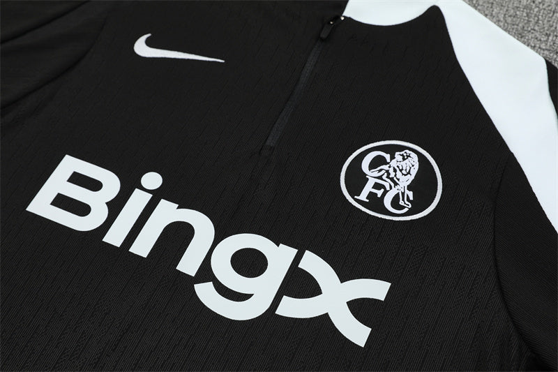 Chelsea 2025/26 Tracksuit Black 1/4 Zip