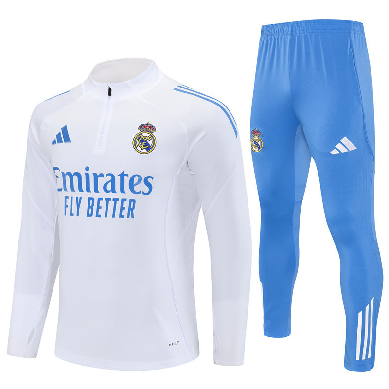 Real Madrid 2025/26 Tracksuit White 1/4 Zip