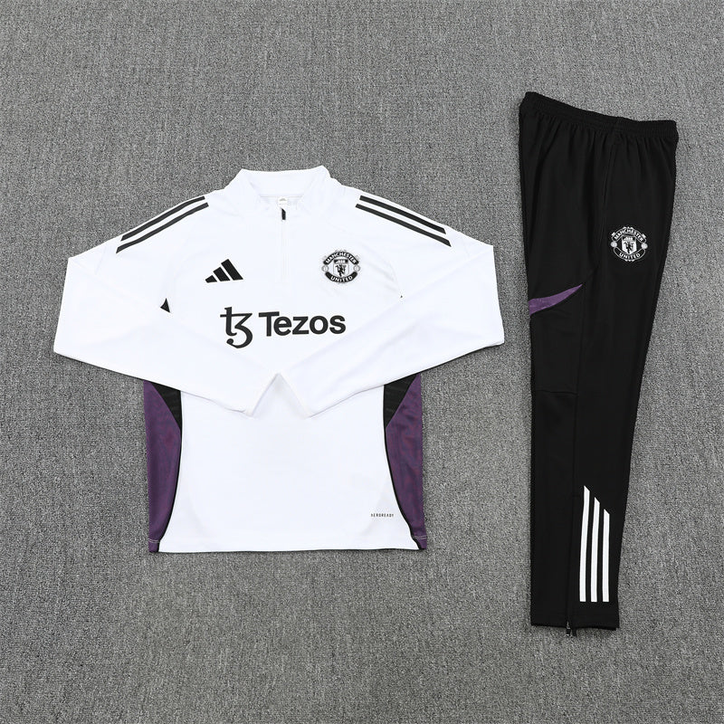 Manchester United 2025/26 Tracksuit White 1/4 Zip